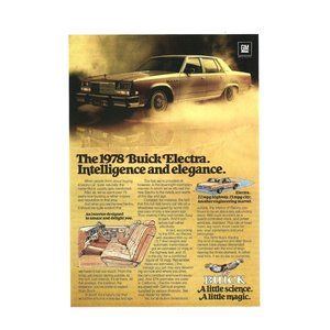 Buick Electra General Motors 1978 Vintage Print Ad 9 in Tall